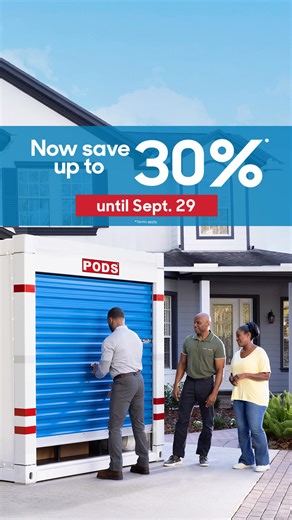 Downsizing your home? Summer’s ending with our now bigger-than-ever sale — save up to 30%* today! | PODS Moving & Storage