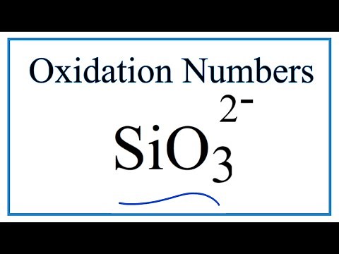 How to find the Oxidation Number for in the SiO3 2- ion. (Silicate ion)