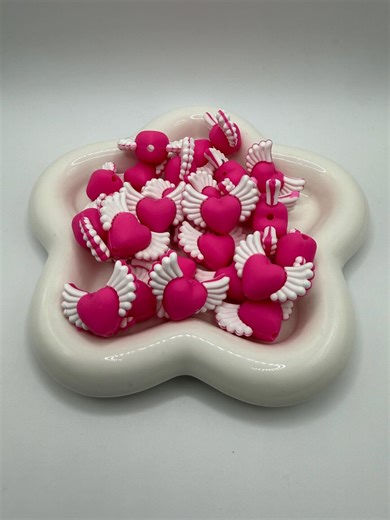 Winged Heart Valentine Focal Beads for Pens, Flying Heart Beads for Jewelry Making, 3D Silicone Focal Beads Valentines Day Craft Gifts For - Etsy