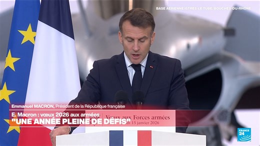 "Pour rester libre, il faut être craint. Pour être craint, il faut être puissant", déclare Emmanuel #Macron lors de ses vœux aux Armées, ce jeudi. Le président 🇫🇷 veut 36 milliards d'euros de plus d'ici 2030 pour les armées afin d'"accélérer notre réarmement" ⤵️ | FRANCE 24