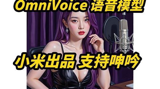 OmniVoice,接口api使用,支持600种语言,4G显存可用,速度1比0.3,文本指令,支持呻吟笑声,文字转语音,支持超长文本,声音克隆,小米k2-fsa
