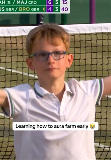 This young gentleman hows how to work the crowd 😅 #Wimbledon | aura farming