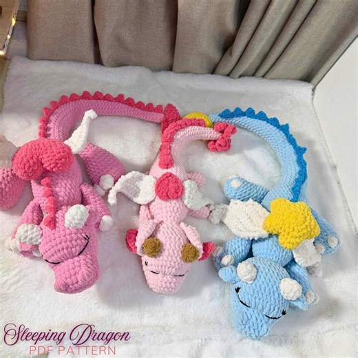 Crochet Dragon Pattern Sleeping Heart Dragon 2-in-1 Dragons Download Amigurumi PDF Stuffed Animal Dragon Plushie Baby - Etsy