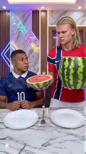 Mbappé Fell For The Hollow Watermelon Trick 🕳️🍉 #parody #football #haaland #worldcup