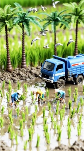 Amazing Mini Rice Farming 🌾 | Tiny Farmers Hard Work!