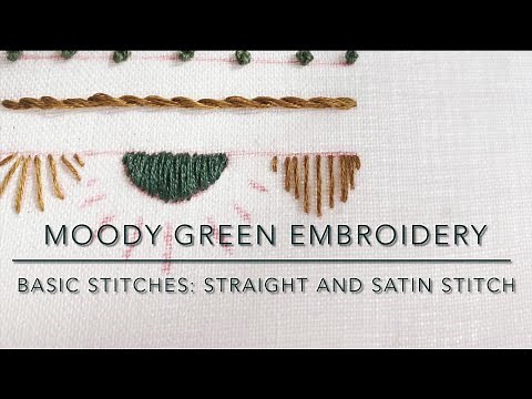 Straight and Satin stitch/ basic hand embroidery stitching techniques