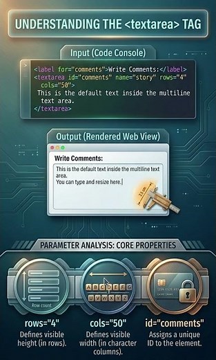 HTML Textarea Tag 🚀 #shorts #html #textareatag #htmlforms #webdev ‪@TeachingWeb‬