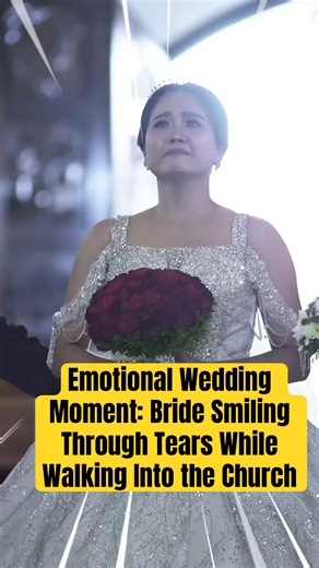 Emotional Wedding Moment: Bride Smiling Through Tears While Walking Into the Church #wedding
