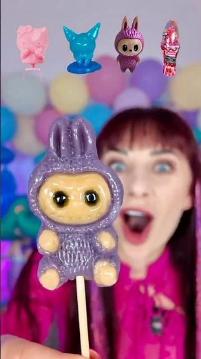 ASMR Labubu, Hello Kitty, Unicorn Lollipops Party #mukbang
