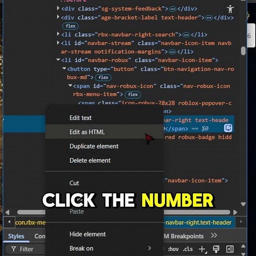 How to Edit Robux Amount on Screen #roblox #tutorial #hack