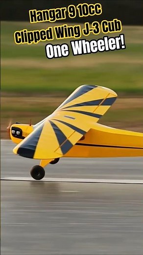 Clipped Wing J-3 Cub One Wheeler! #aviation #new #rcplane
