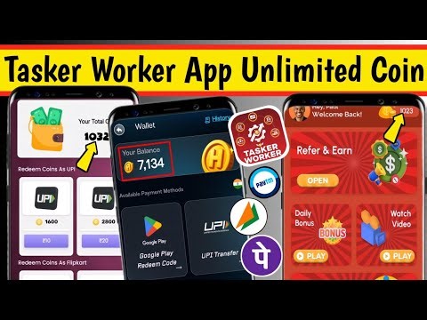Tasker Worker App Refer And Earn Unlimited Coin🪙Bast Earning App | Tasker Worker App Unlimited Trick