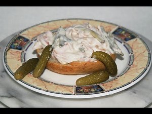 Fleischsalat. Schritt für Schritt mit Rezept.