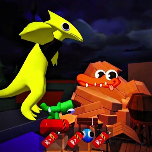 What If I Playing as Green & Yellow Monster In Rainbow Friends funny moments #rainbowfriends #roblox