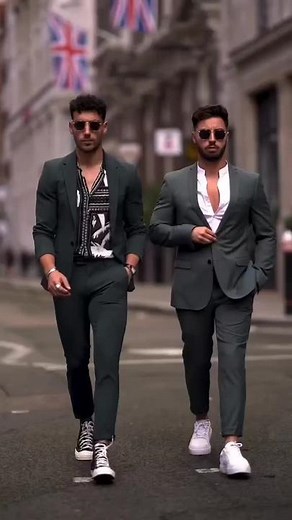 Stylish Suits and City Vibes: A Fun Walk