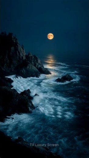 ​The Power of Nature: Stormy Seas & Night Oceans 🌙🌊 #nature #satisfying #relaxing #viral #foryou