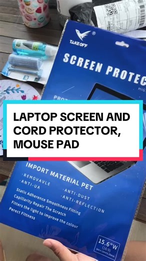 LAPTOP SCREEN PROTECTOR-CHARGER PROTECTOR AND MOUSE PAD #screenprotector #laptop #dustremover #cordprotector #mousepad #LCD #fypシ #tiktokshop