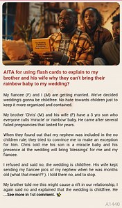 AITA 🐦 for using flash cards to explain to my brother and his wife why they can’t bring their rainbow baby to my wedding? 🎁 | True Confession Time