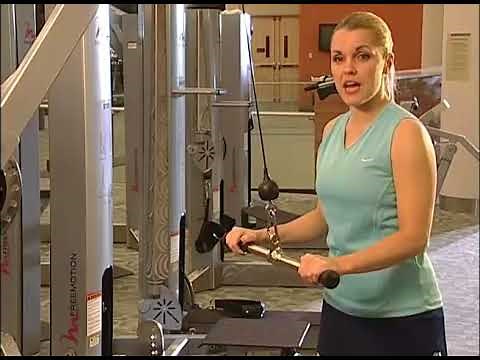 Triceps extension with weight machine