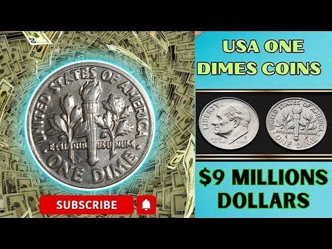 Super Top 8 Most Valuable US Dimes In Circulation: Very Expensive USA Roosevelt Dimes Coins