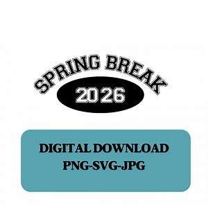 Spring Break 2026 PNG SVG JPG Datei, Varsity Buchstaben, digitaler Download - Etsy.de
