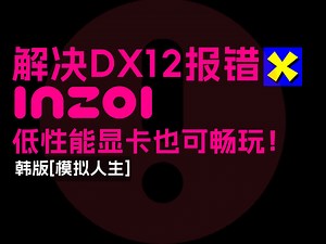 inzoi捏脸DirectX12报错怎么解决？详解DX12报错无法进入游戏的解决办法