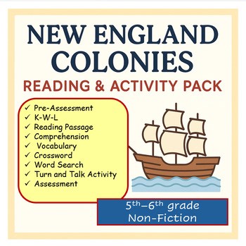 New England Colonies History & Literacy Activities, Colonial America 5th grade