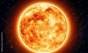 Rotating planet Sun, celestial body in the sky in outer space. A wonderful jewel of creation. Generative AI