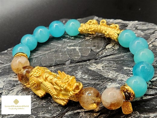 24K Real Feng Shui Bracelet 24K Pixiu Bracelet Wealth Bracelet 24K Gold Money Catcher Bracelet 24K Abundance Bracelet - Etsy