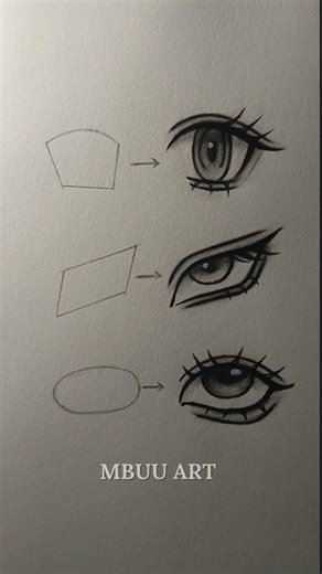 How I draw eyes with three shapes Tutorial✏️ #drawing #tutorial #howtodraw #eyes #art
