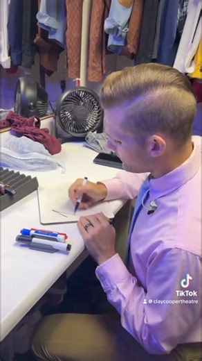 Winner = Matt 🤣👏🏻 #cursive #cursivewriting #cursivechallenge #writingchallenge #backstage #baseball #claycooperscountryexpress #claycoopertheatre #branson #bransonmissouri #bransonmo Clay Cooper's Country Express | Clay Cooper Theatre