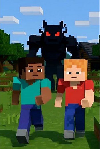 Minecraft Enderman attacking Steve and Alex 😱- #shorts #minecraft #animation #steve #alex #enderman