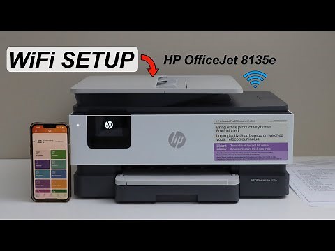 HP OfficeJet Pro 8135e WiFi Setup - Connect To Home Wireless Network & Add To iPhone.