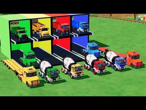 LONG FLATBED TRAILER - Transporting All Cargo, Dump and Mixer Truck MACK VOLVO PETERBILT - FS22 #202
