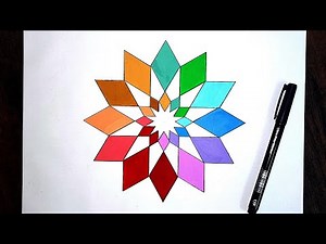 How to Draw an Easy Geometric Star Pattern | 12 Point Islamic Geometric Pattern Drawing ‪@learnart‬