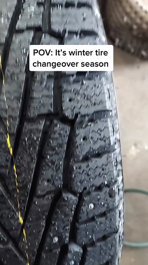 Studding tires for the winter season!#studdedtires #wintertires #winterishere #cartok #wintervibes