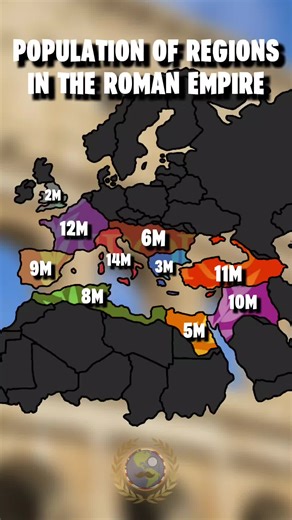 Populations of Regions in the Roman Empire 🇮🇹 🏛 #geography #mapping #history #fyp #rome #romanempire