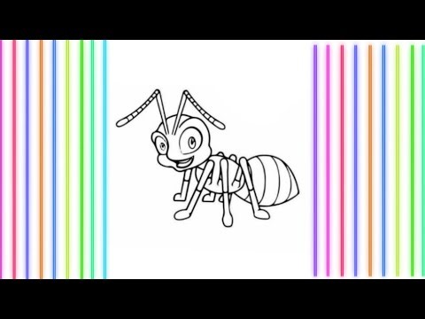 Cute Ant Coloring and Drawing 🐜 | Easy Insect Art for Kids | Fun Learning Video