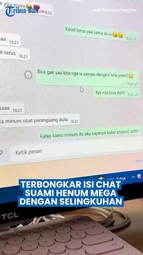 Terbongkar Isi Chat Mesum Suami Selebgram Hanum Mega dan Selingkuhannya