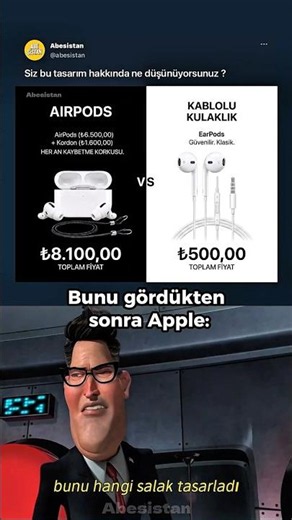Kablosuz kulaklığa kablo almak... 🤡