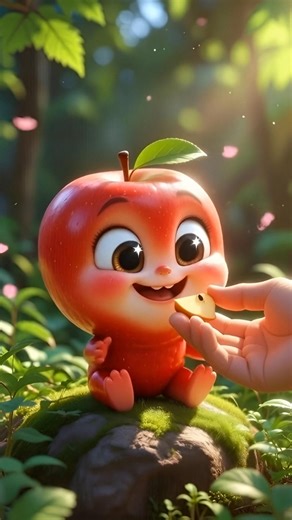 Cute Apple Eating Apple Slice🍎🥰#animation #shorts #youtubeshorts #shortvideo #apple #cute #kidsstory