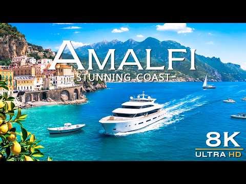 Amalfi Coast 8K | Breathtaking Aerial Journey, Coastal Villages & Scenic Cliffs with Relaxing Music