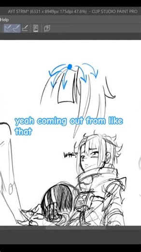 A Pseudo-Tutorial on drawing hair#art #anime #drawing