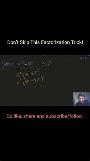 Most Students Miss This Factorization Trick | x⁵+x²