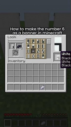 How to make the number 6 as a banner in Minecraft #minecrafttutorial #creativebanner