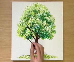 6.6M views · 49K reactions | Painting a Growing Tree from Sprout / Acrylic Painting | MAY Art. | Facebook