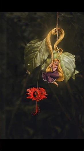 Rapunzel's Magical Secret 😱🥰|Photoshop | Editing | #violin #viral #rapunzel #nature #photography
