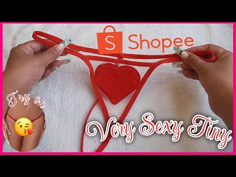 Sexy Heart Shape Micro Bikini G string Lingerie TRY on HAUL from Shopee | JustSimplyClaire