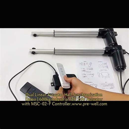 Dual Linear Actuator Hall Synchronization Demo 600kg Industrial 12V 24V Actuator with MSC 02 F