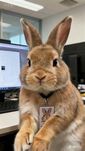 A Day in the Life of an Office Rabbit#ai #cute #rabbit #office